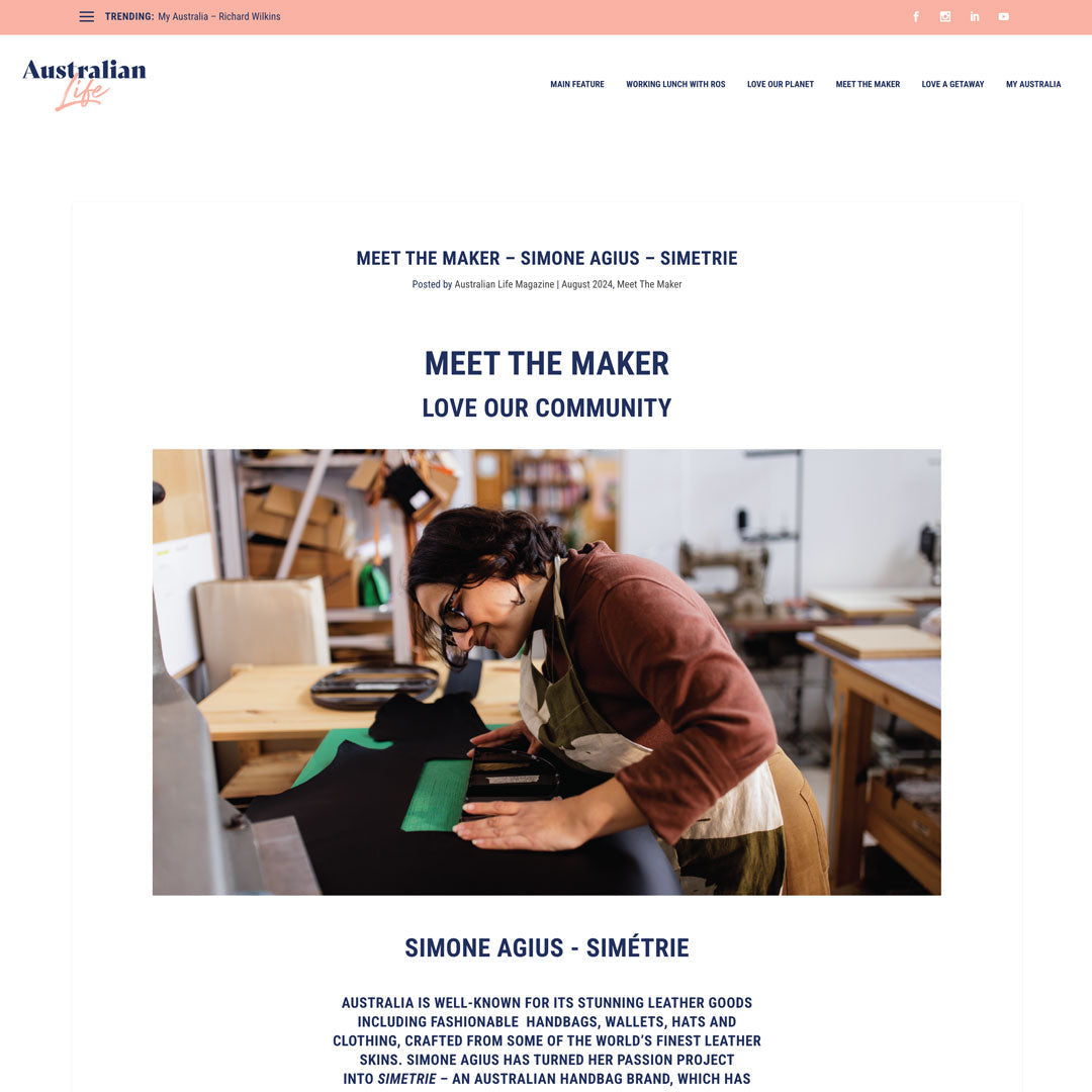 Australian Life Magazine: Meet the Maker Aug 2024