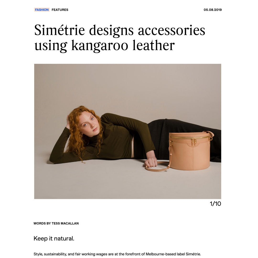 simétrie designs accessories using kangaroo leather