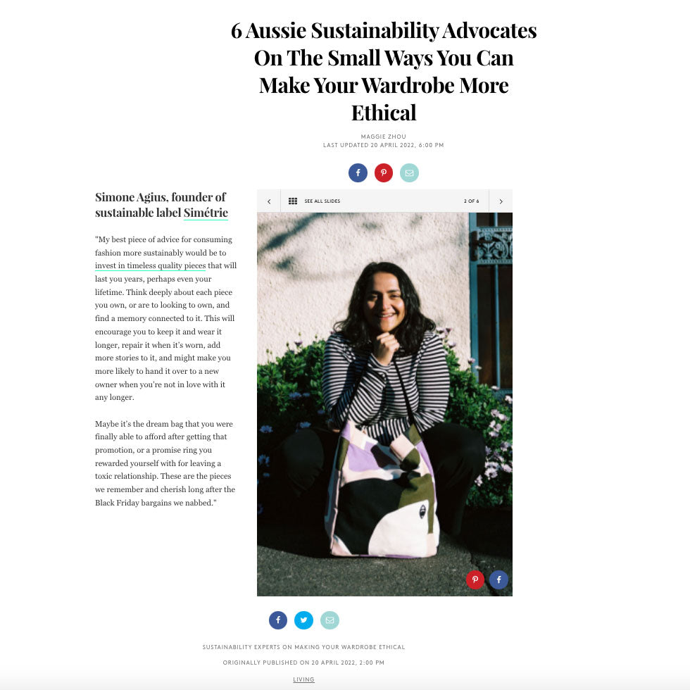 sustainable fashion advice, featured on refinery29