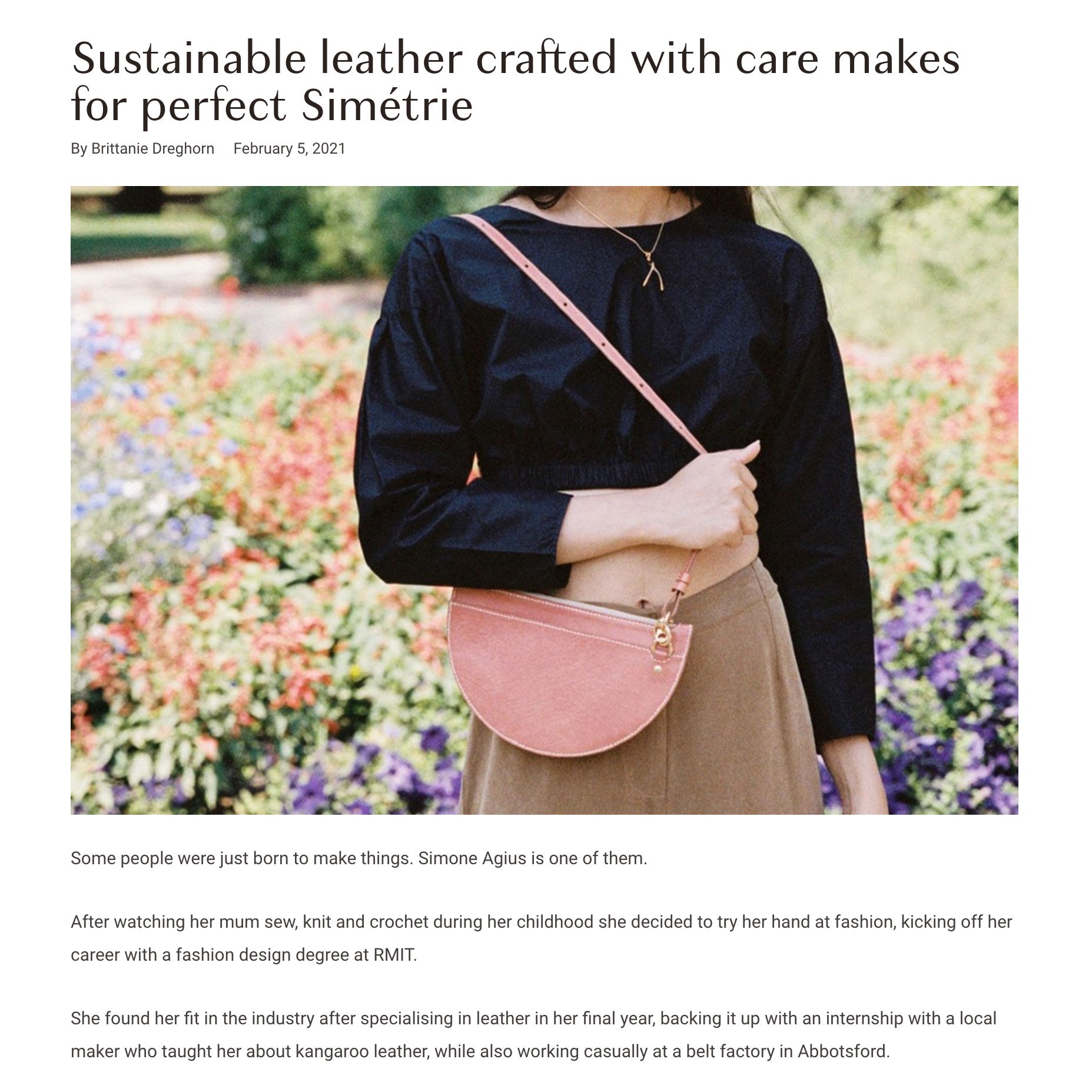 sustainable leather makes for perfect simétrie, as featured on Britt's List