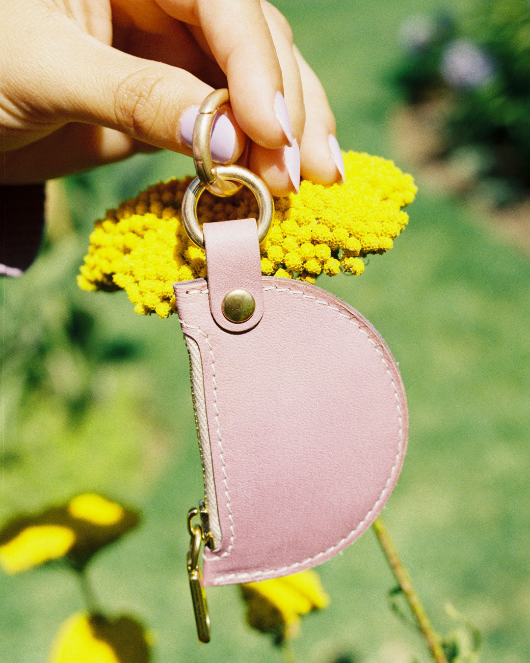 baby crescent moon charm / lavender