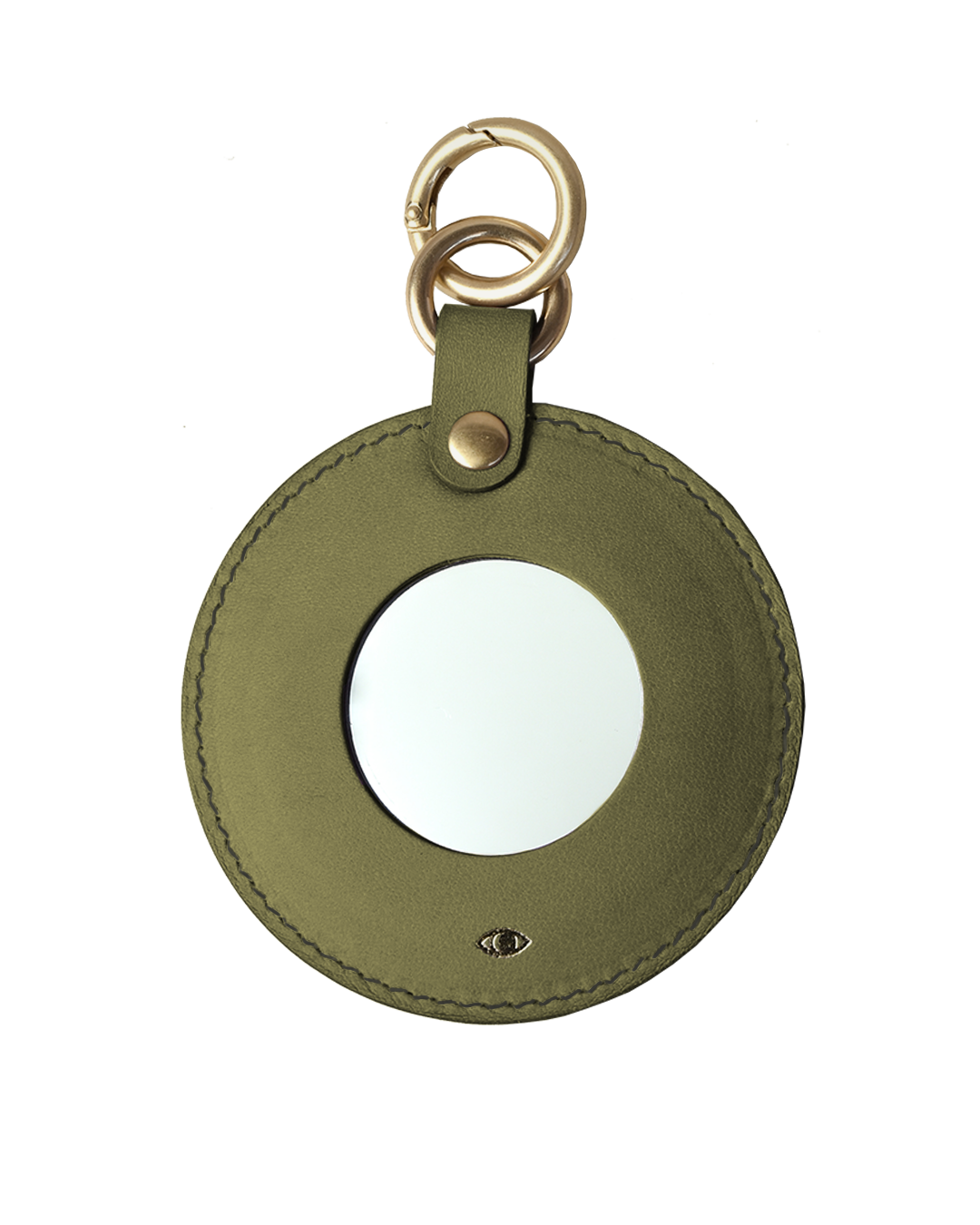 full moon mirror charm / olive