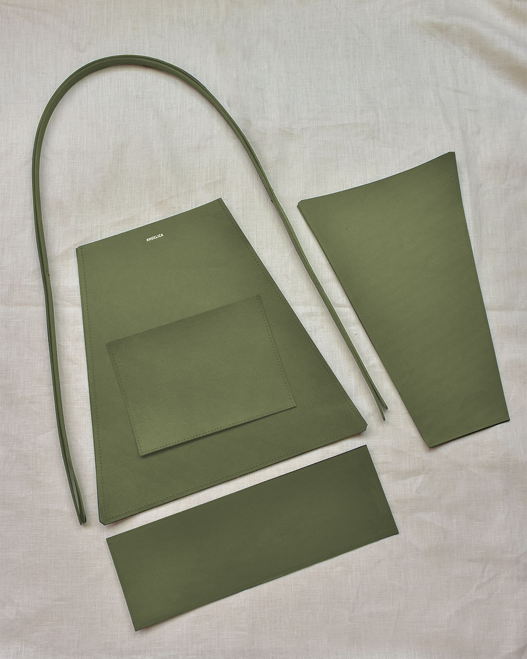 elevation tote leather kit / olive